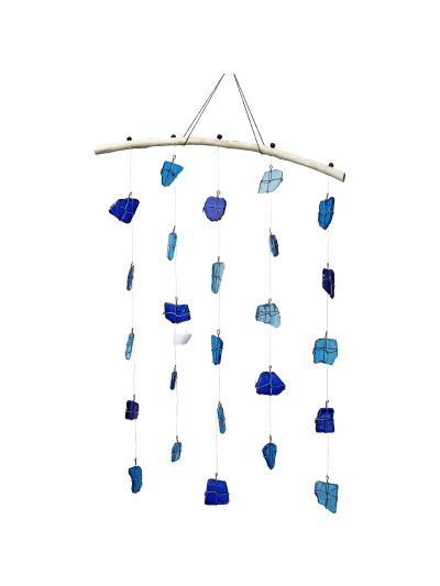 Bluish Sea Glass Wall Hanger 12x18"