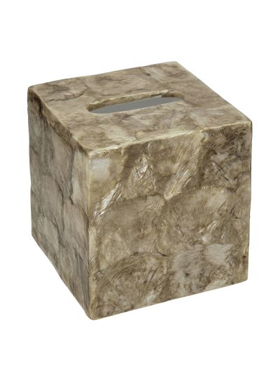 Capiz Shell Tissue Box 5.5"x5"x5" Champagne