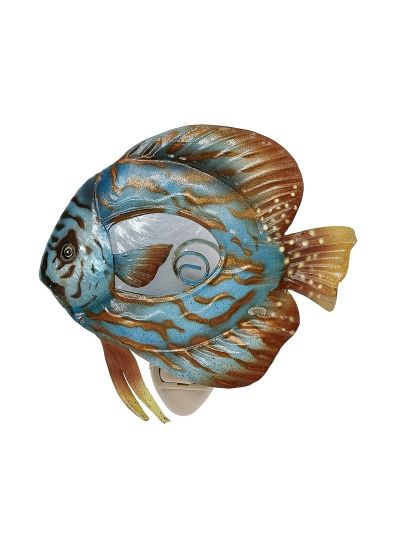 Discus Fish Metal & Capiz LED Night Light 5"