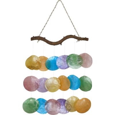 Rainbow Placuna Wind Chime 12x18"