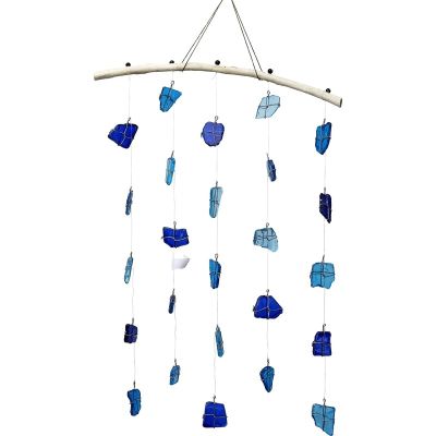 Bluish Sea Glass Wall Hanger 12x18"