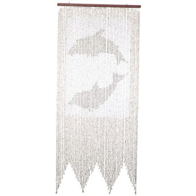 Shell Window Curtain with Dolphin Design 31.5 x76"