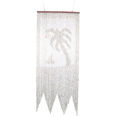 Shell Window Curtain with Palm Tree 32x76"