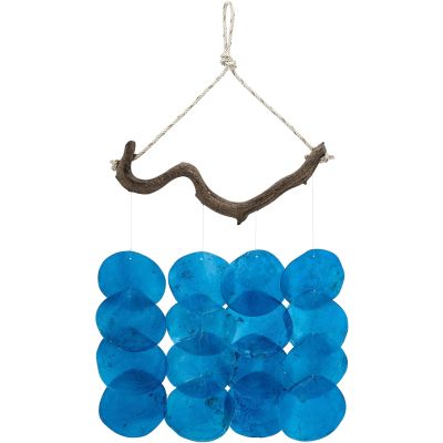 Blue Placuna Wind Chime 10x10"