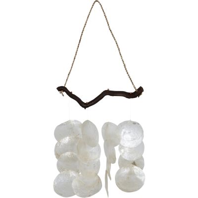 Natural Placuna Wind Chime 10x10"