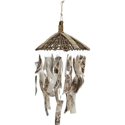 Placuna Strips with Botay Hat Chandelier 16"