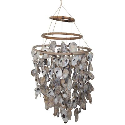 Three Ring Top Oyster Shell Lightless Chandelier