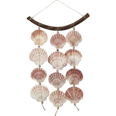 Flat Scallop on Curved Rattan Wall Hanger 20"