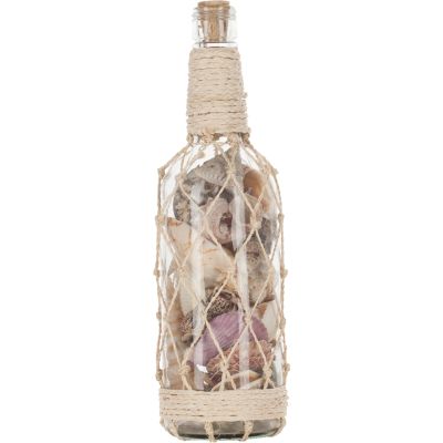 Shells in Bottle with Abaca Net 3x11" Bottle