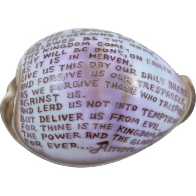 2 "Lord's Prayer" Carved Cowries (Set of 2)