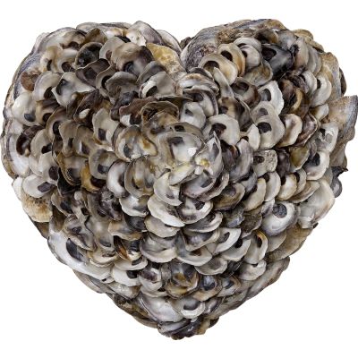 Oyster Shell Decorative Heart 11x10"