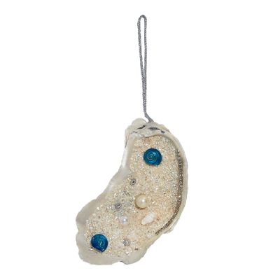 3 Oyster with Blue Pearls Ornaments (Set of 3)