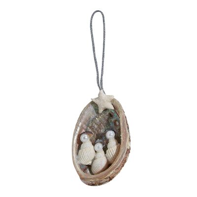 3 Abalone with Nativity Ornaments (Set of 3)