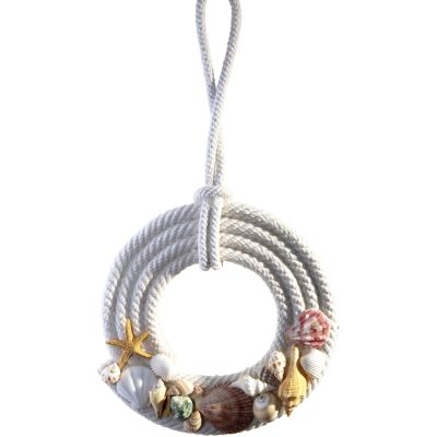White Rope Wreath with Shells