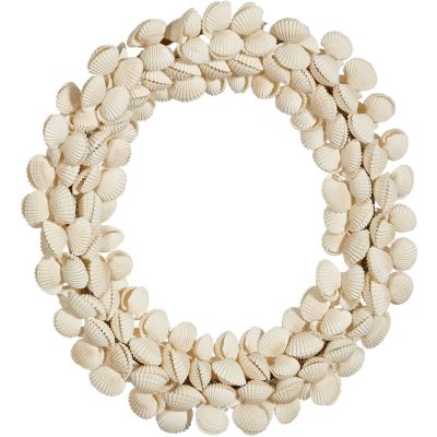 White Scallop Seashell Wreath 11"