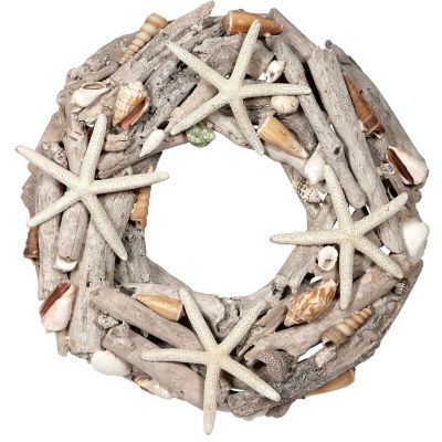 Driftwood & Finger Starfish Wreath 15"