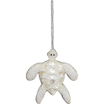 Turtle White MOP & Beads Ornament