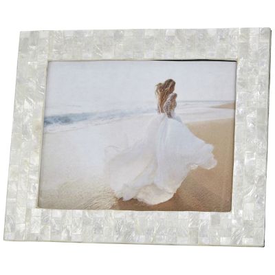 Brick Patterned Capiz Shell Photo Frame 8x10" Ivory