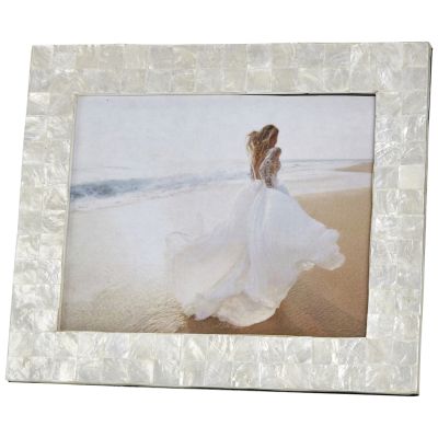 Tile Patterned Capiz Shell Photo Frame 8x10" Ivory