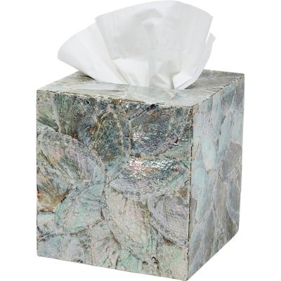 Abalone Shell Tissue Box 5x5x5.5"