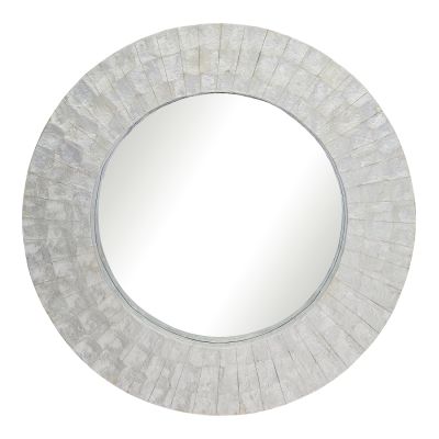 Natural Capiz Starburst Round Mirror 24x24x2"