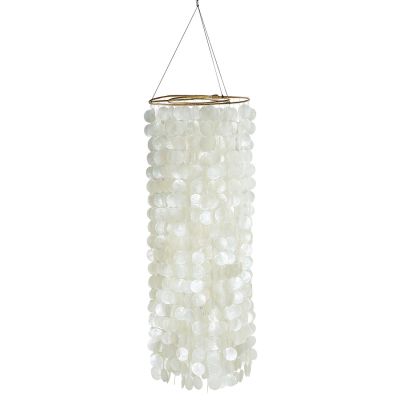 Natural Capiz Shell Hanging Lamp 12x32"