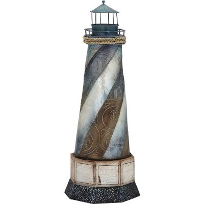 Capiz & Metal Lighthouse Blue/White 16x6x6"