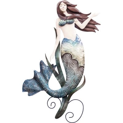 Metal and Capiz Mermaid Wall Decor 18"