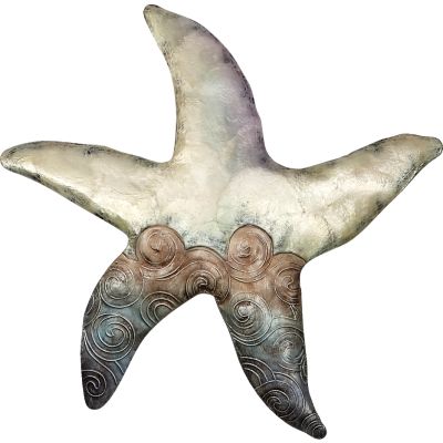 Capiz & Metal Starfish Wall Art Beige/Brown 14x15x1"