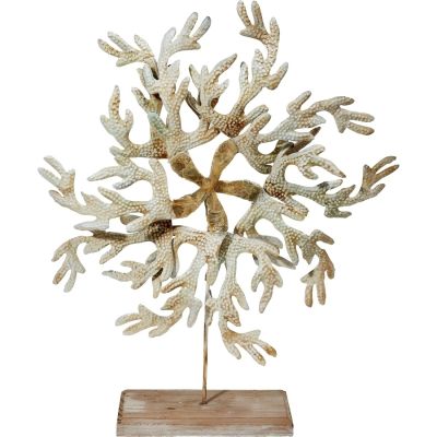 Capiz & Metal Sealife Blossom Coral on Stand 16.5x18" 