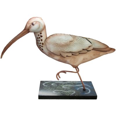 Capiz & Metal Ibis Shore Bird on Stand 14.5x10" 