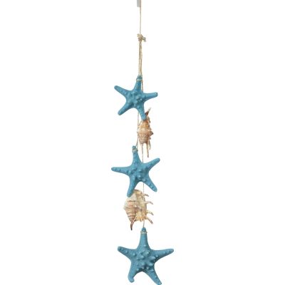 2 Blue Knobby Starfish and Lambis Mobiles 24" (Set of 2)
