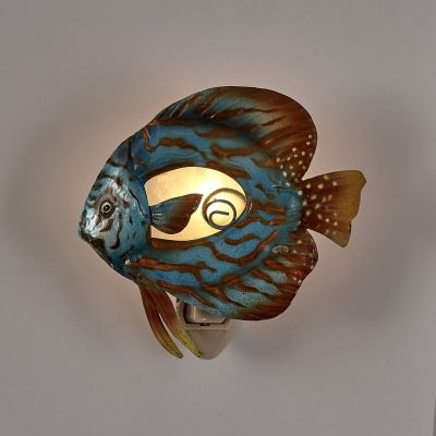 Discus Fish Metal & Capiz LED Night Light 5"