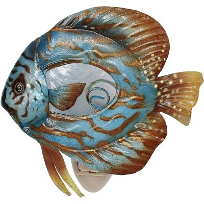 Discus Fish Metal & Capiz LED Night Light 5"
