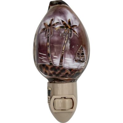 Carved Cowrie Palm Tree Boxed LED Night Light