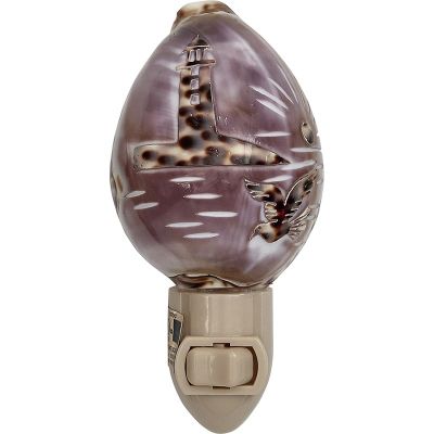 Carved Cowrie Lighthouse Boxed LED Night Light