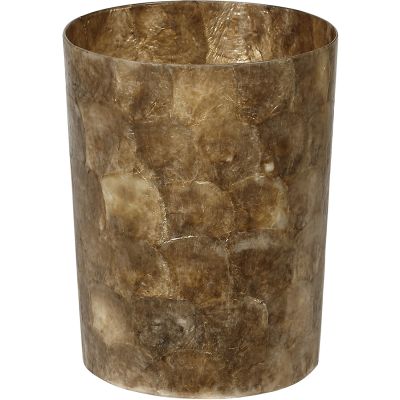 Brown Capiz Waste Basket 8x10"