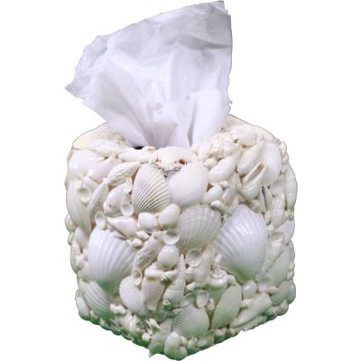 White Shells Tissue Holder