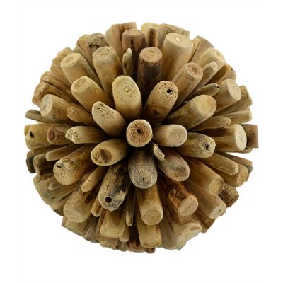 2 Driftwood Decorative Orbs 4" (Set of 2)