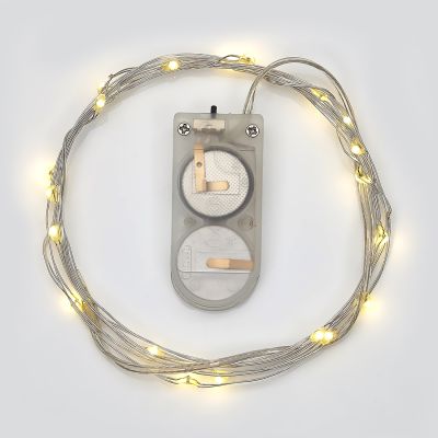 2 Dew Drop Mini LED Lights 70" White and Yellow (Set of 2)